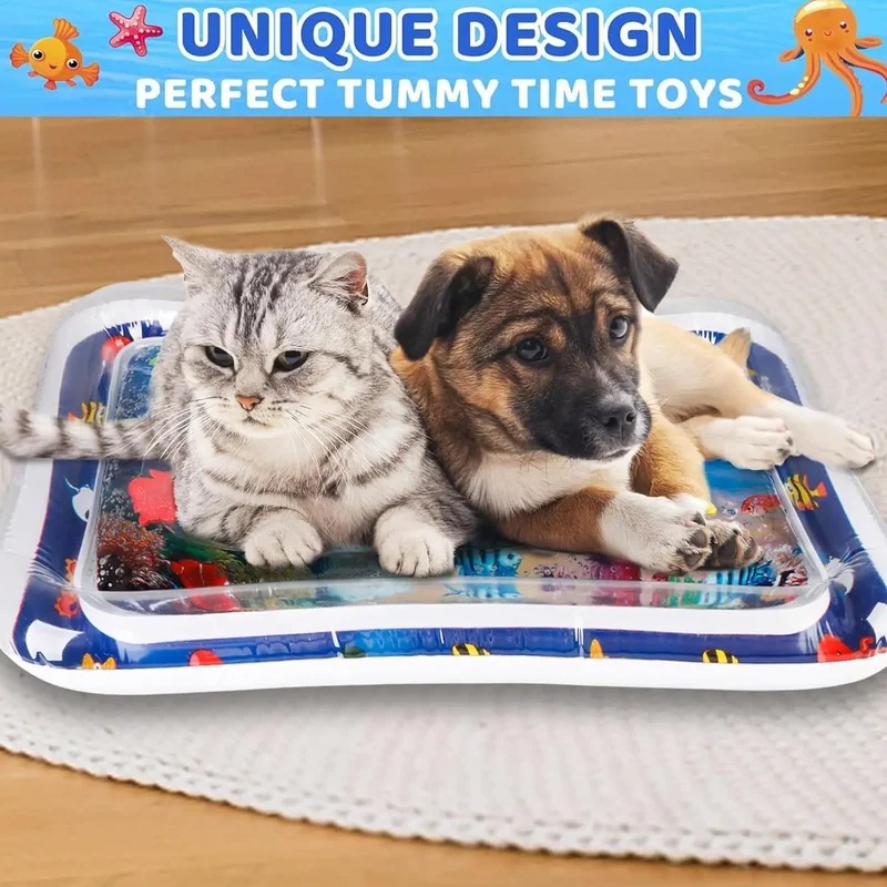 Slip Slide Water Mat - Tapete inflável espesso para animais de