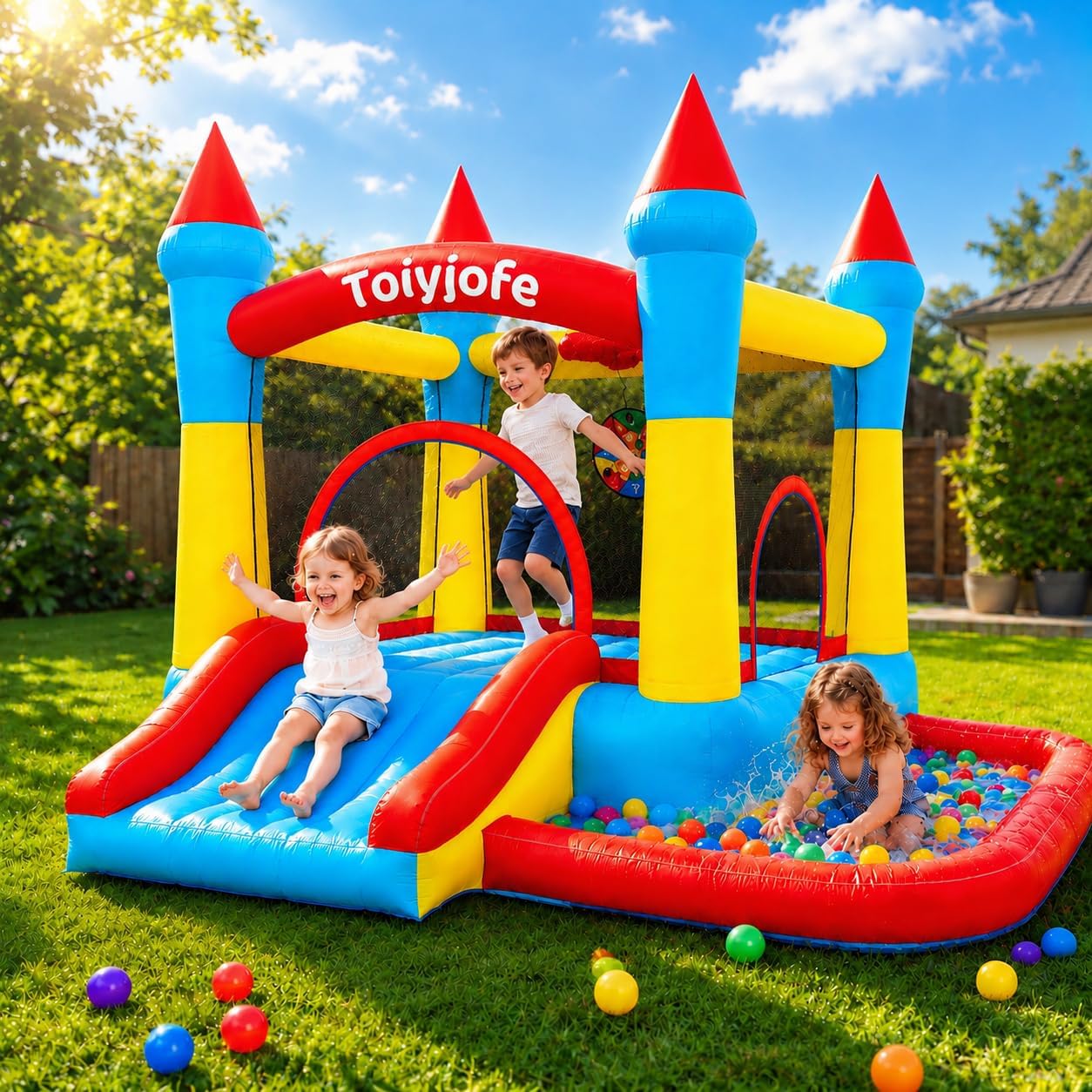 Kids Outdoor Jump House - Castelo Inflável para Crianças de 3