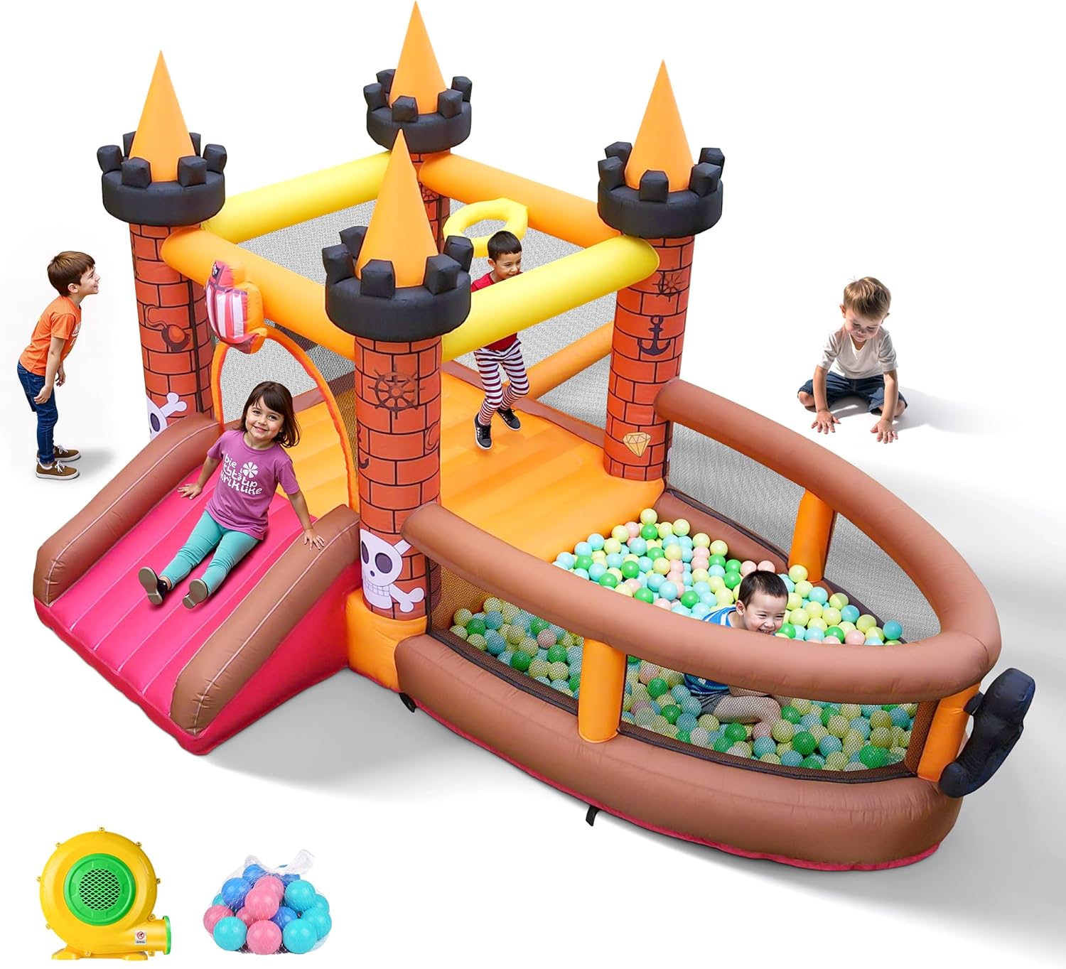 Kids Outdoor Jump House - Castelo Inflável para Crianças de 3