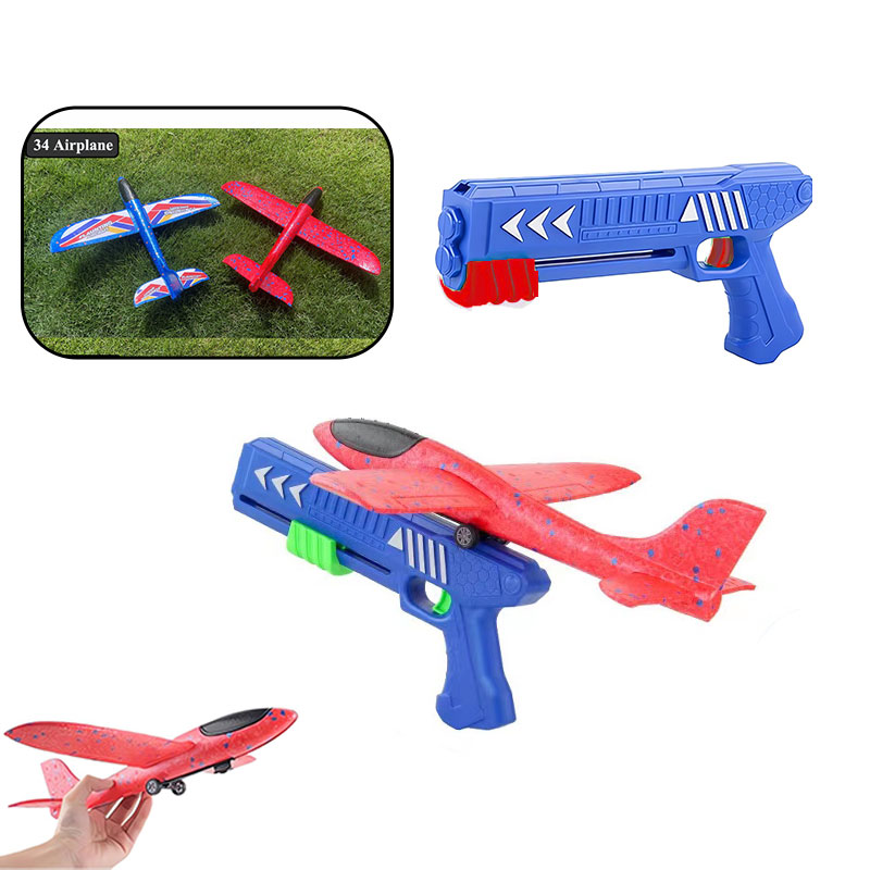Kids Outdoor Xmas Gifts - Crianças 24/34cm espuma avião lançador brinquedo