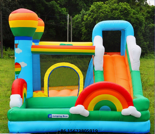 Kids Outdoor Jump House - Castelo Inflável para Crianças com Escorregador