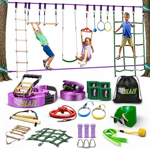 Kids Outdoor Monkey Bars - Pista de Obstáculos para Crianças -
