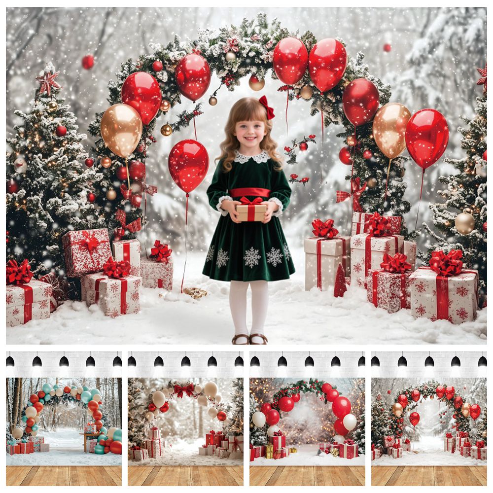 Kids Outdoor Xmas Gifts - Inverno natal fotografia pano de fundo