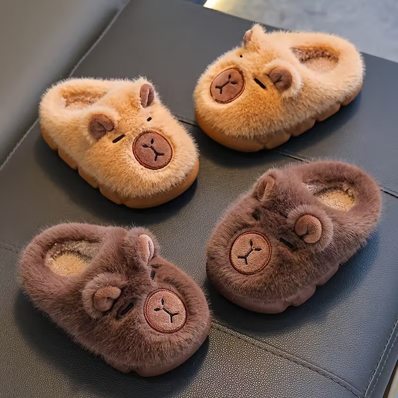 Kids Indoor Outdoor Slippers - Outono inverno quente chinelos de algodão