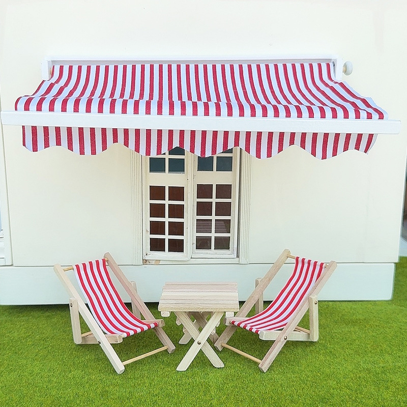 Kids Outdoor Decor - 1/12 casa de bonecas simulação toldo
