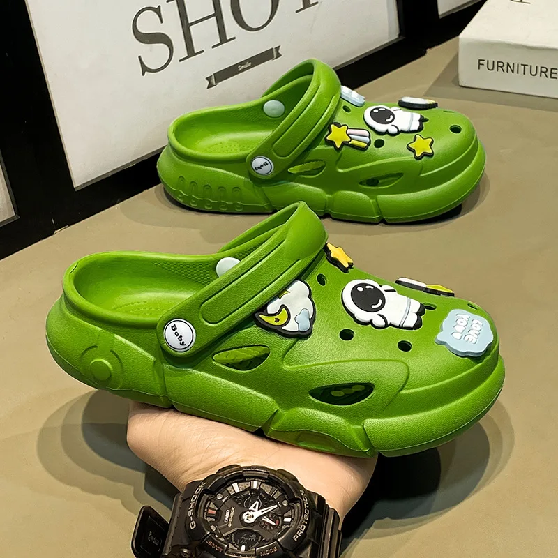 Kids Indoor Outdoor Slippers - Sandálias infantis antiderrapantes e respiráveis, sapatos