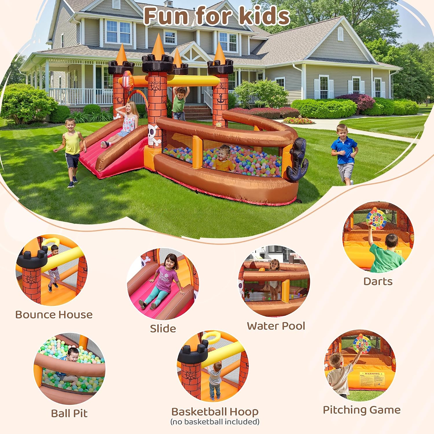 Castelo Inflável para Crianças - Kids Outdoor Jump House avaliação e preço