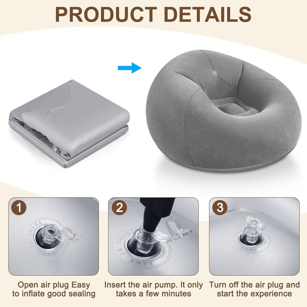 Cadeiras Infláveis Tipo Puff,  - Kids Outdoor Seating avaliação e preço