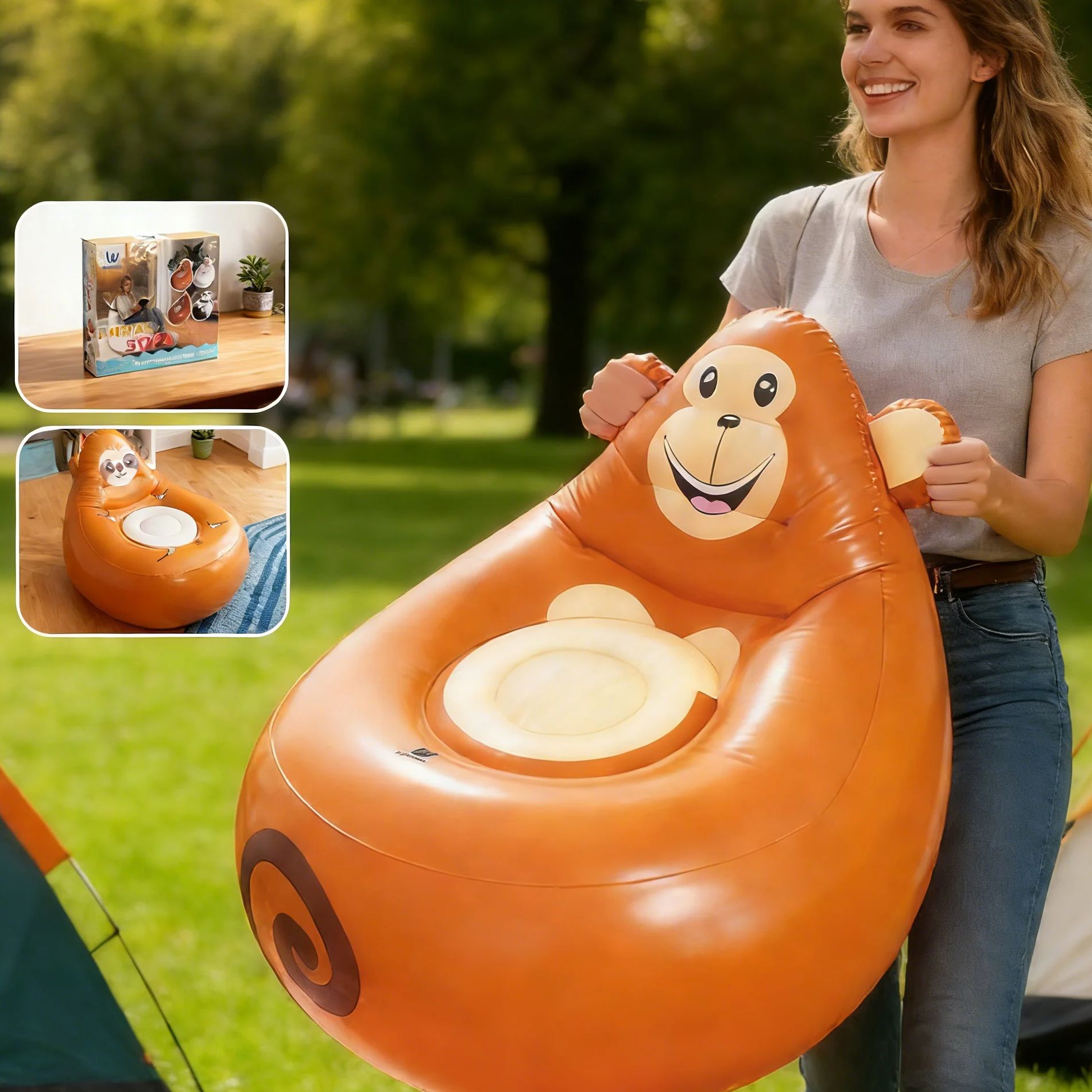 Sofá preguiçoso inflável crian - Kids Outdoor Garden avaliação e preço