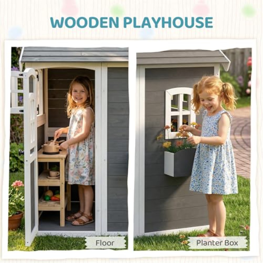 Casa de brinquedo de madeira p - Kids Outdoor Flooring avaliação e preço