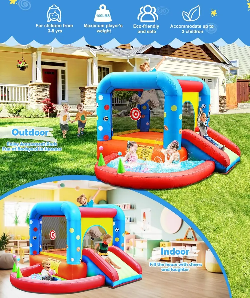 Castelo Inflável Step4Fun, Esc - Kids Outdoor Jump House avaliação e preço