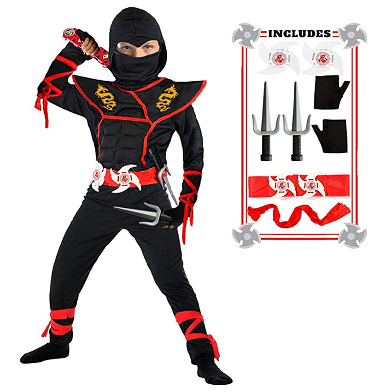 Traje ninja menino halloween c - Kids Outdoor Ninja Warrior Course avaliação e preço
