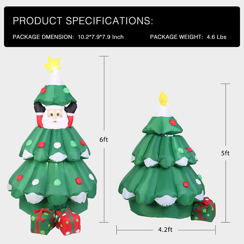 6 pés inflável árvore de natal - Kids Outdoor Xmas Gifts avaliação e preço