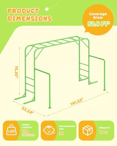 Conjunto de Barras de Ginástic - Kids Outdoor Monkey Bars avaliação e preço
