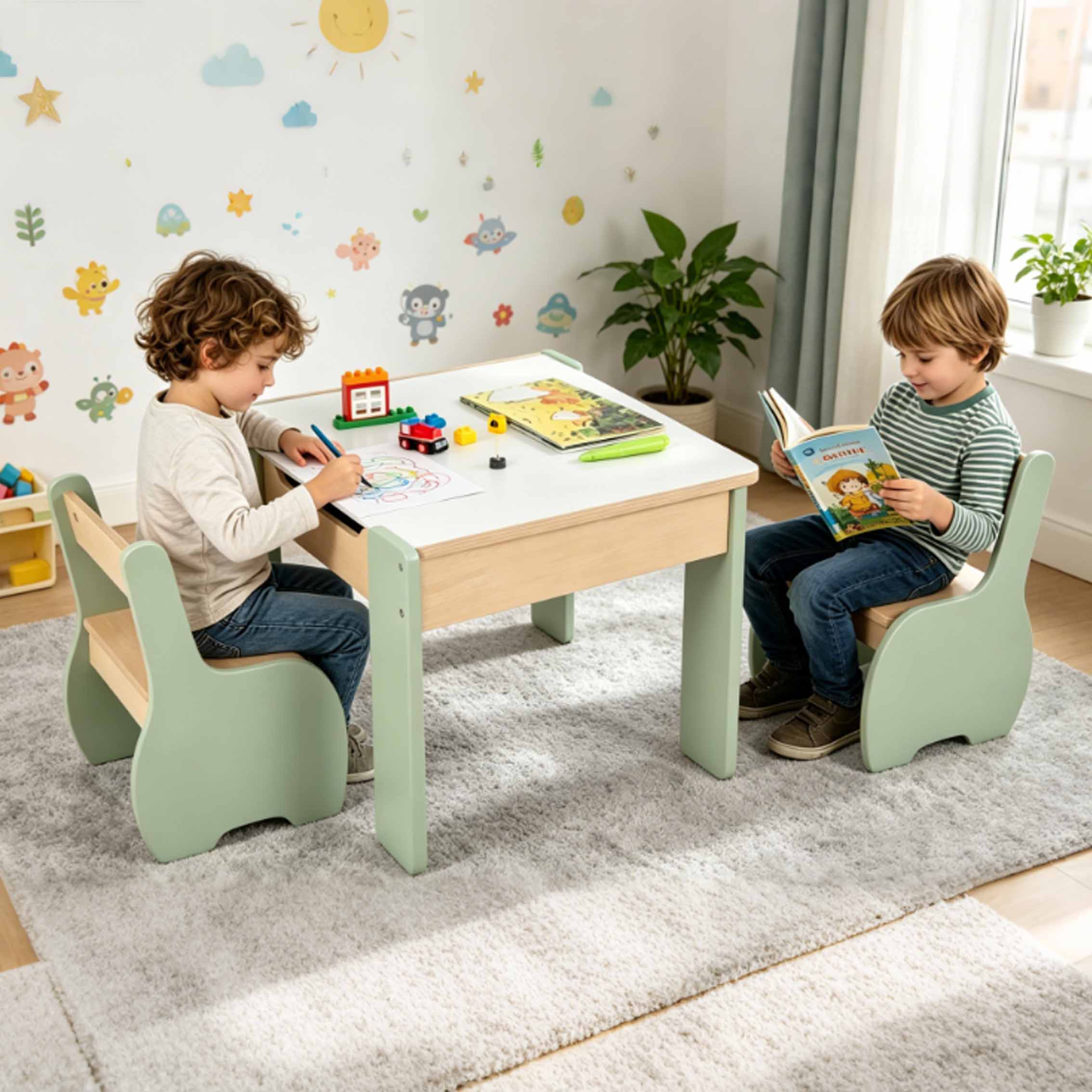 Conjunto Moderno de Mesa e Cad - Kids Outdoor Table And Chair Set avaliação e preço