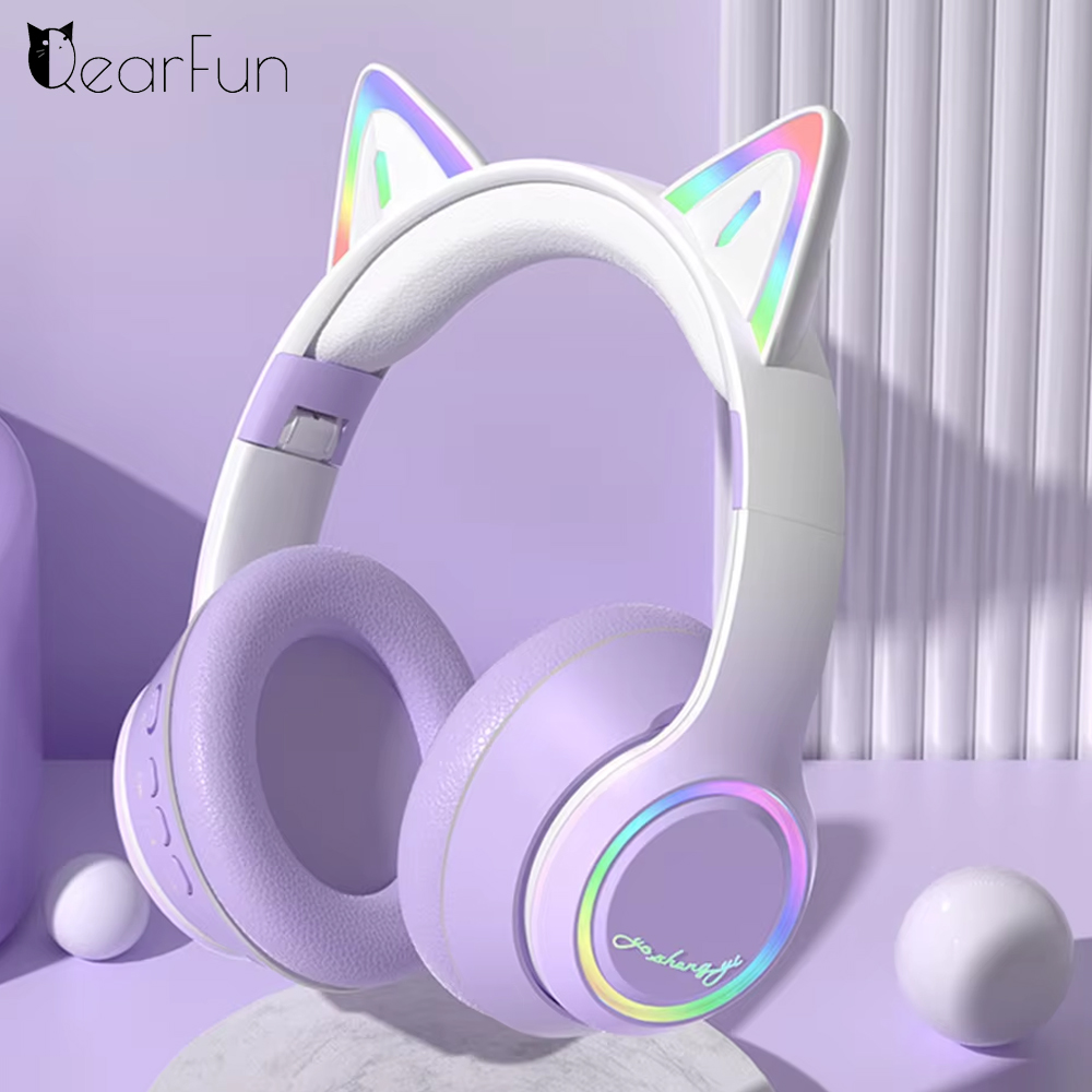 Rgb gato orelha fones de ouvid - Kids Outdoor Videos avaliação e preço