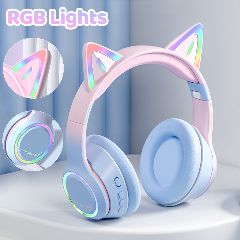 Rgb gato orelha fones de ouvid - Kids Outdoor Videos avaliação e preço