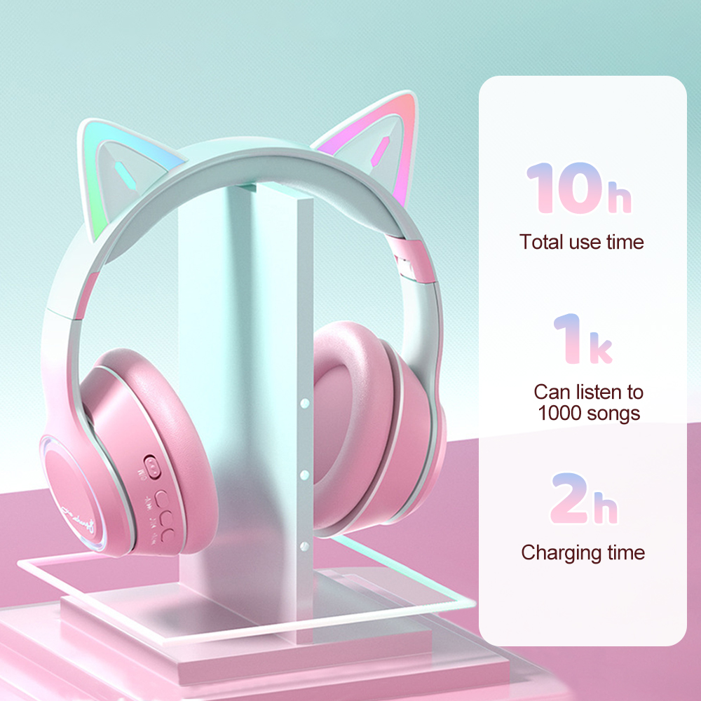 Rgb gato orelha fones de ouvid - Kids Outdoor Videos avaliação e preço
