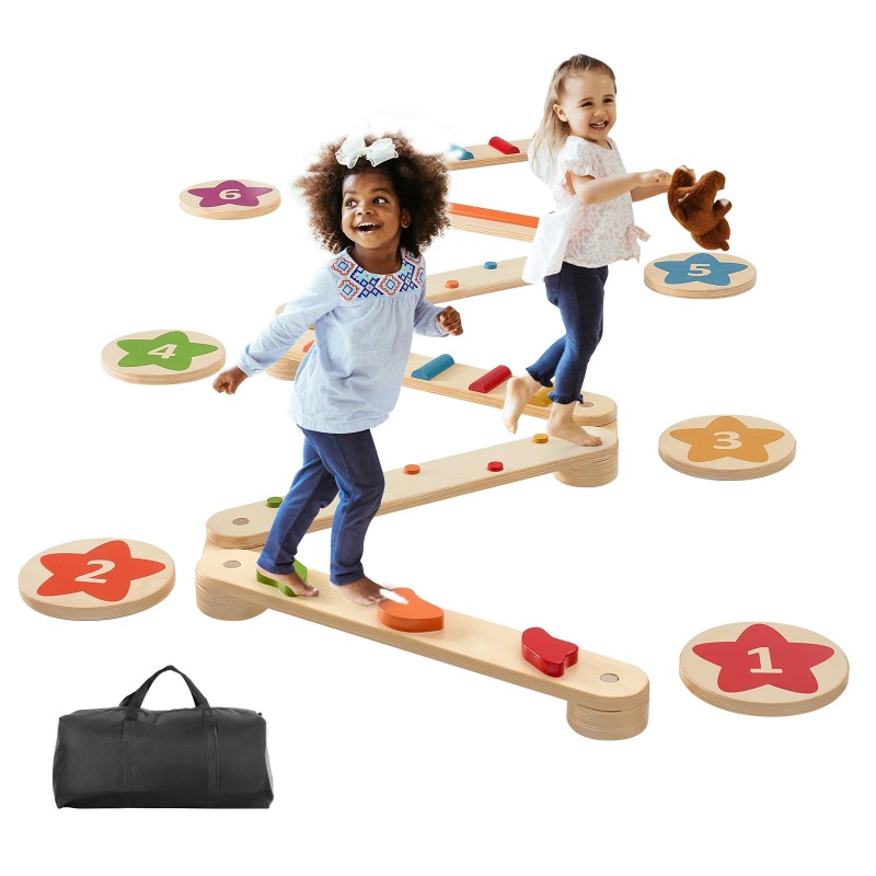 6 Peças de Pranchas de Equilíb - Kids Outdoor Balance Beam avaliação e preço