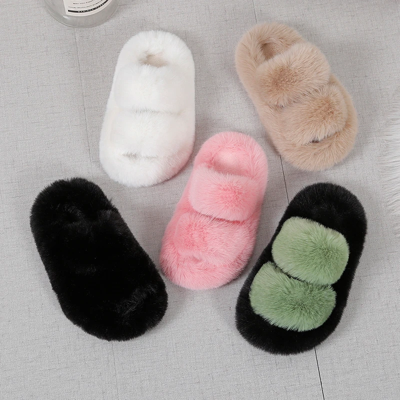 Chinelos femininos de pelúcia, - Kids Indoor Outdoor Slippers avaliação e preço
