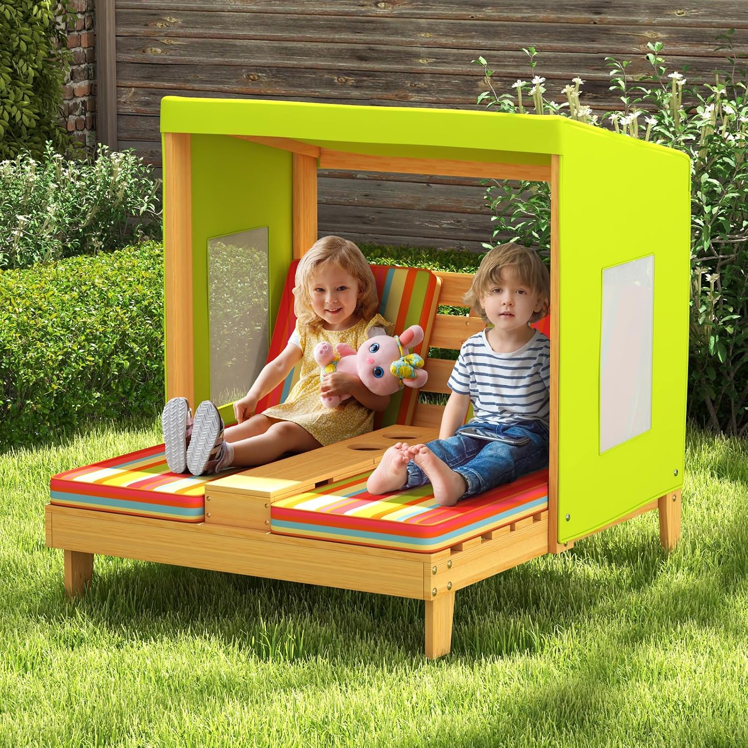 Espreguiçadeira Dupla de Madei - Kids Outdoor Lounge Furniture avaliação e preço