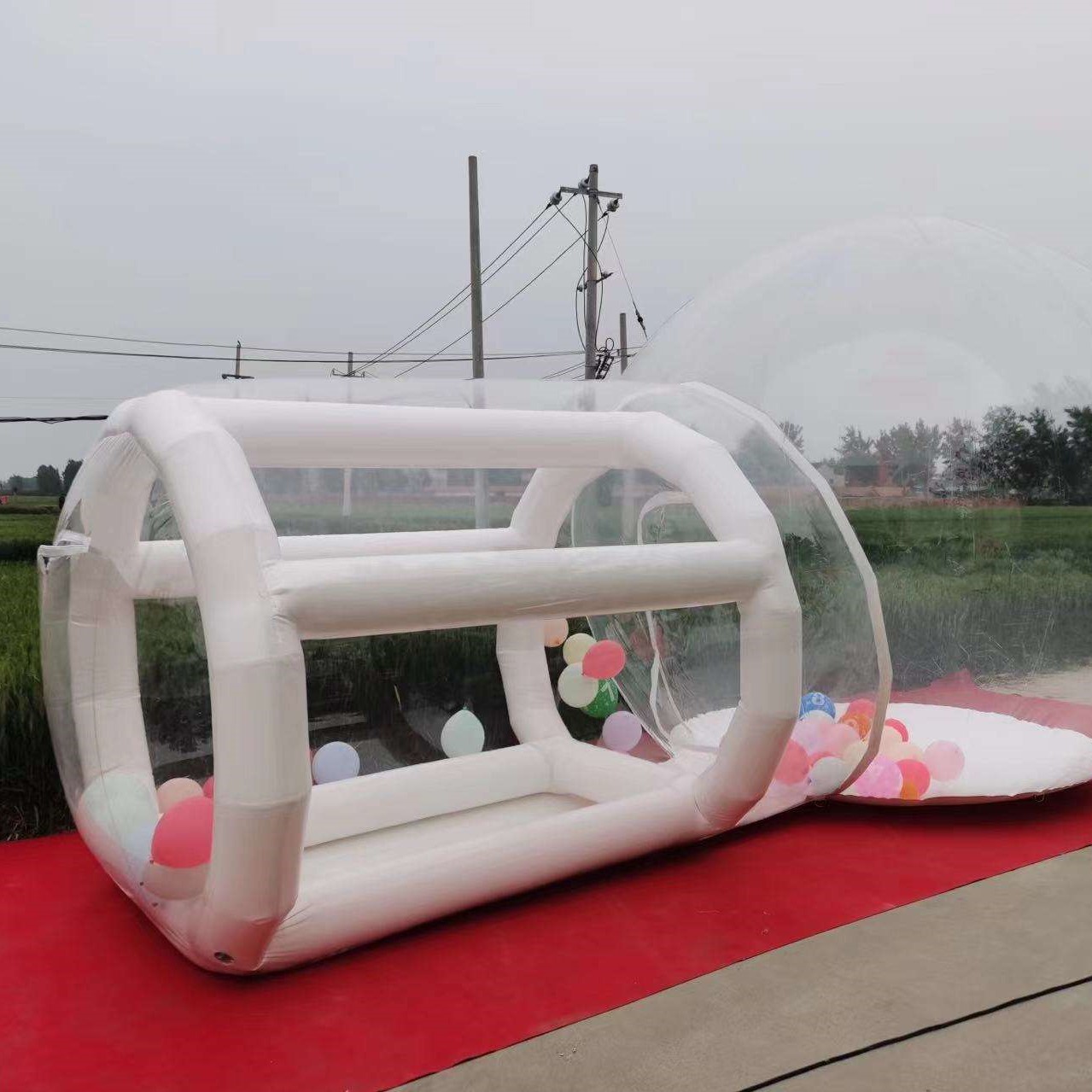 Castelo Inflável Branco de PVC - Kids Outdoor Jump House avaliação e preço