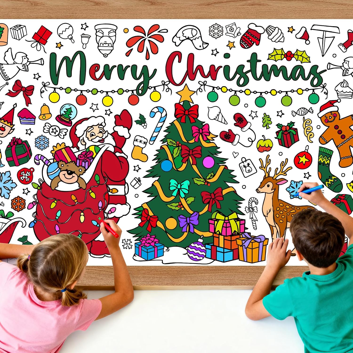 Natal gigante colorir cartaz t - Kids Outdoor Xmas Gifts avaliação e preço