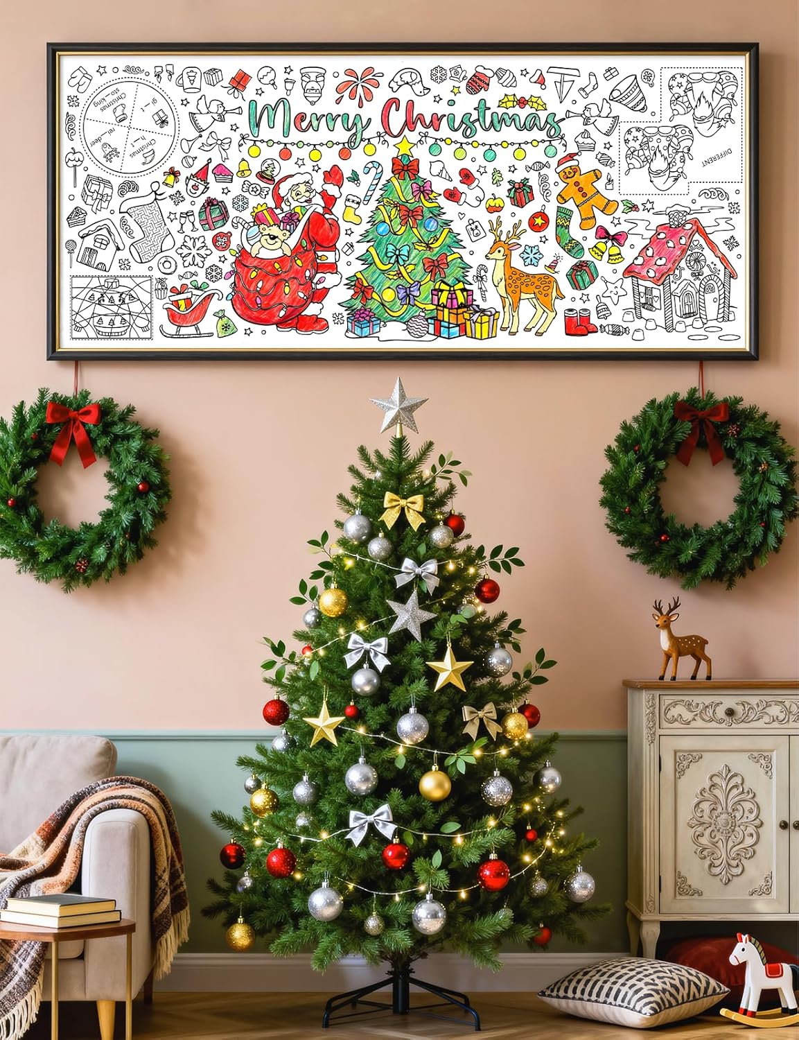 Natal gigante colorir cartaz t - Kids Outdoor Xmas Gifts avaliação e preço