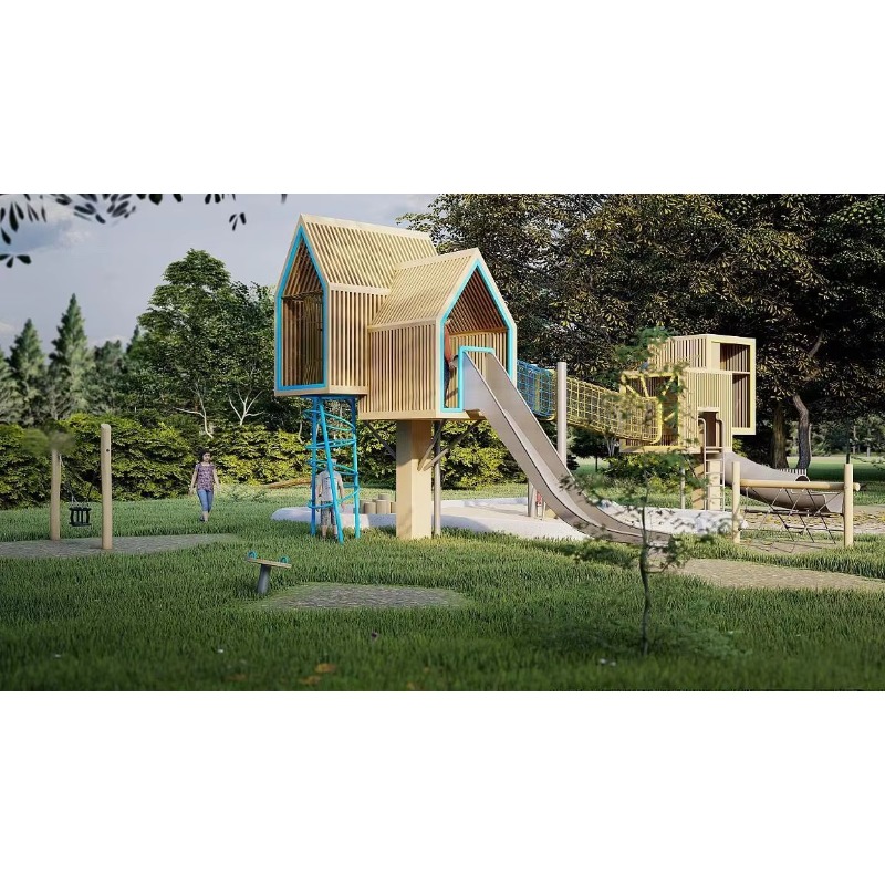 Parque de diversões ao ar livr - Kids Outdoor Treehouse avaliação e preço