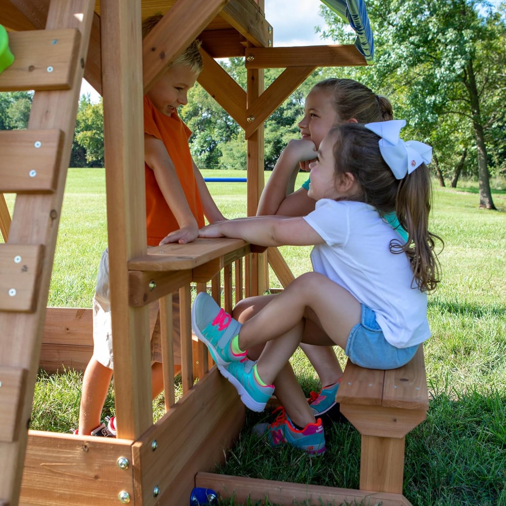 Conjunto de Balanço de Madeira - Kids Outdoor Monkey Bars avaliação e preço