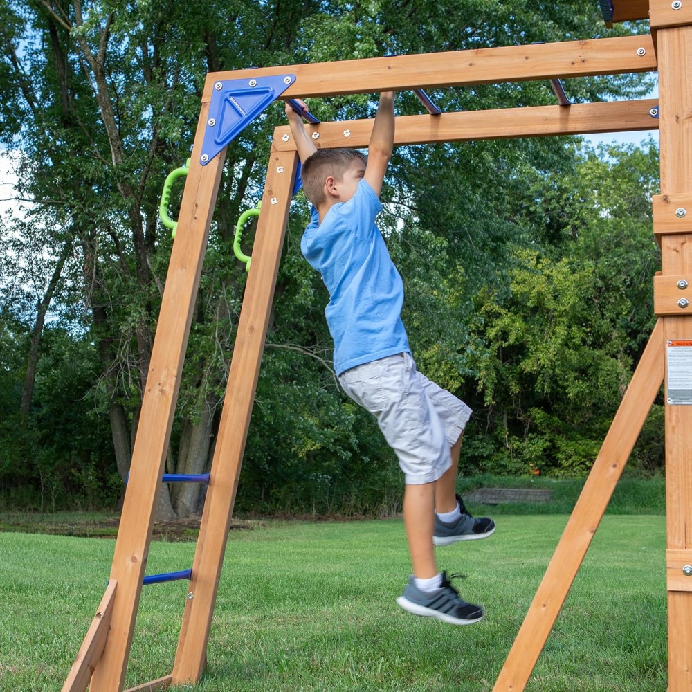 Conjunto de Balanço de Madeira - Kids Outdoor Monkey Bars avaliação e preço