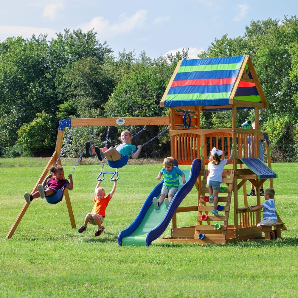 Conjunto de Balanço de Madeira - Kids Outdoor Monkey Bars avaliação e preço